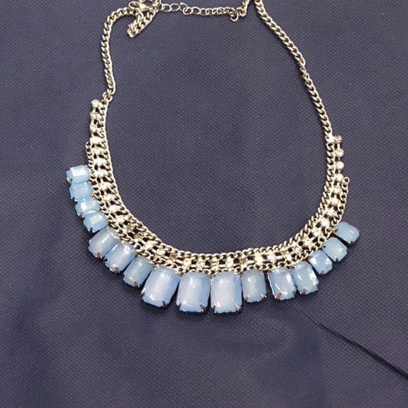 Preppy necklace Blue and Silvertone - Picture 2 of 4